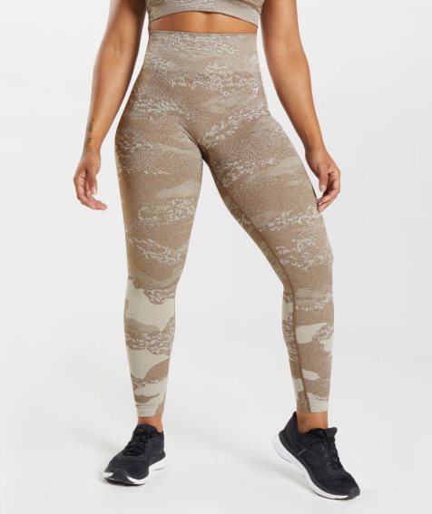 Women's Gymshark Adapt Camo Seamless Leggings Olive | CA 576N8A